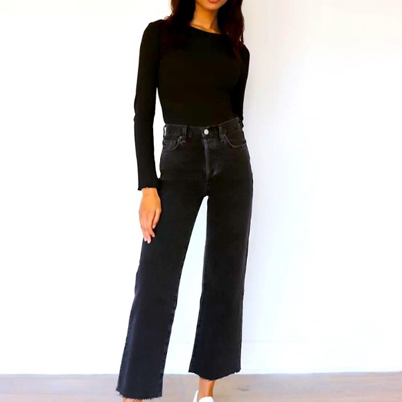 Denim Forum Denim - FARRAH Denim Forum high rise wide leg organic denim jeans, size 28 from Aritzia